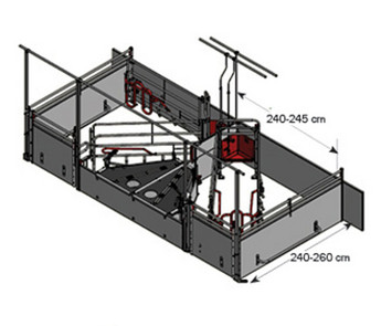 1. 带高柱的产仔栏
适用于 240-245 cm C/C的栏位