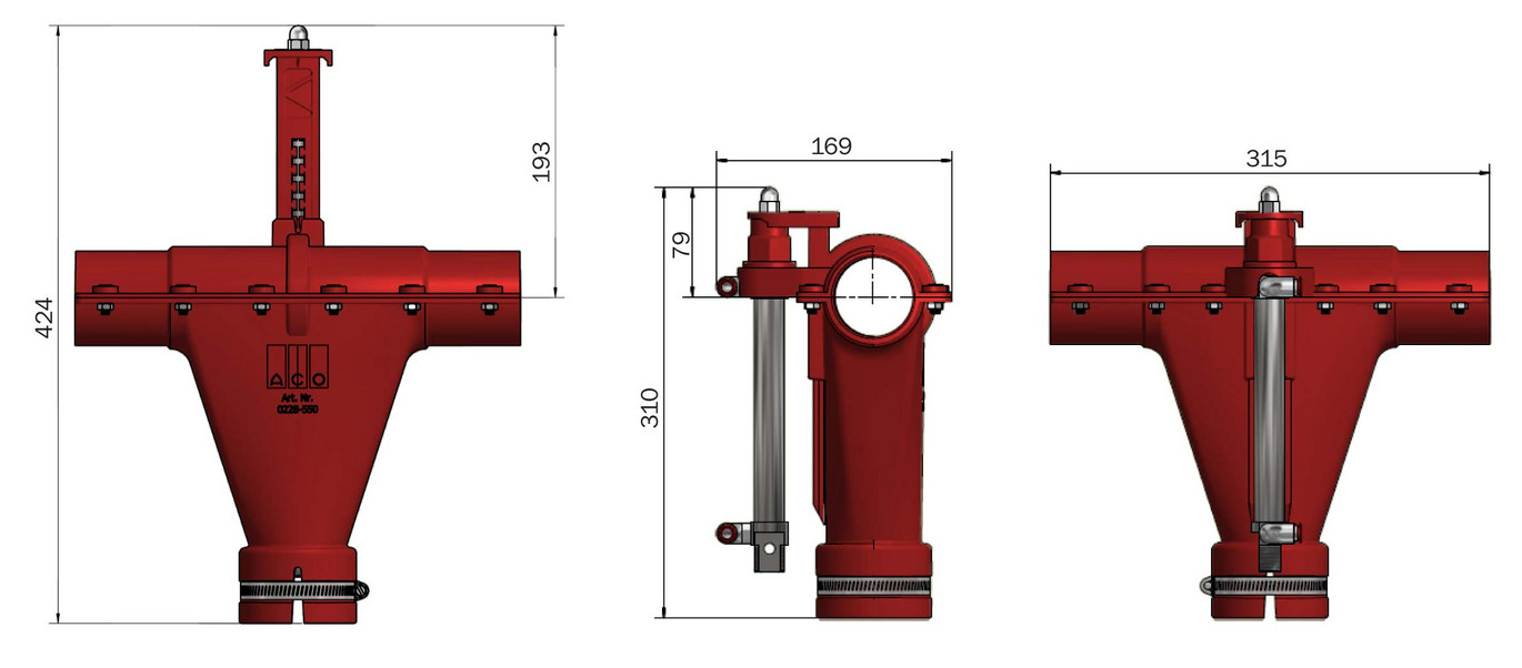 Master Valve Dry dimensions